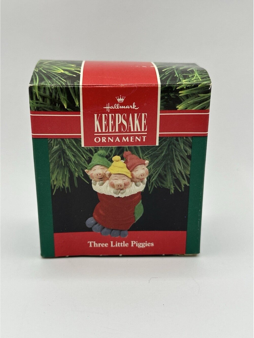 Hallmark 1990 THREE LITTLE PIGGIES In Original Box Keepsake Ornament